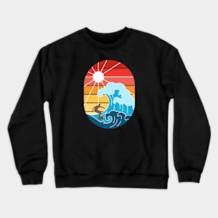 Surfing Bali Vintage Sunset Bali Retro Crewneck Sweatshirt